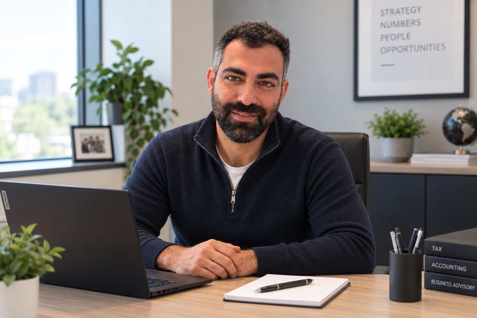 BHT & Associates — professional accountant at a tidy desk